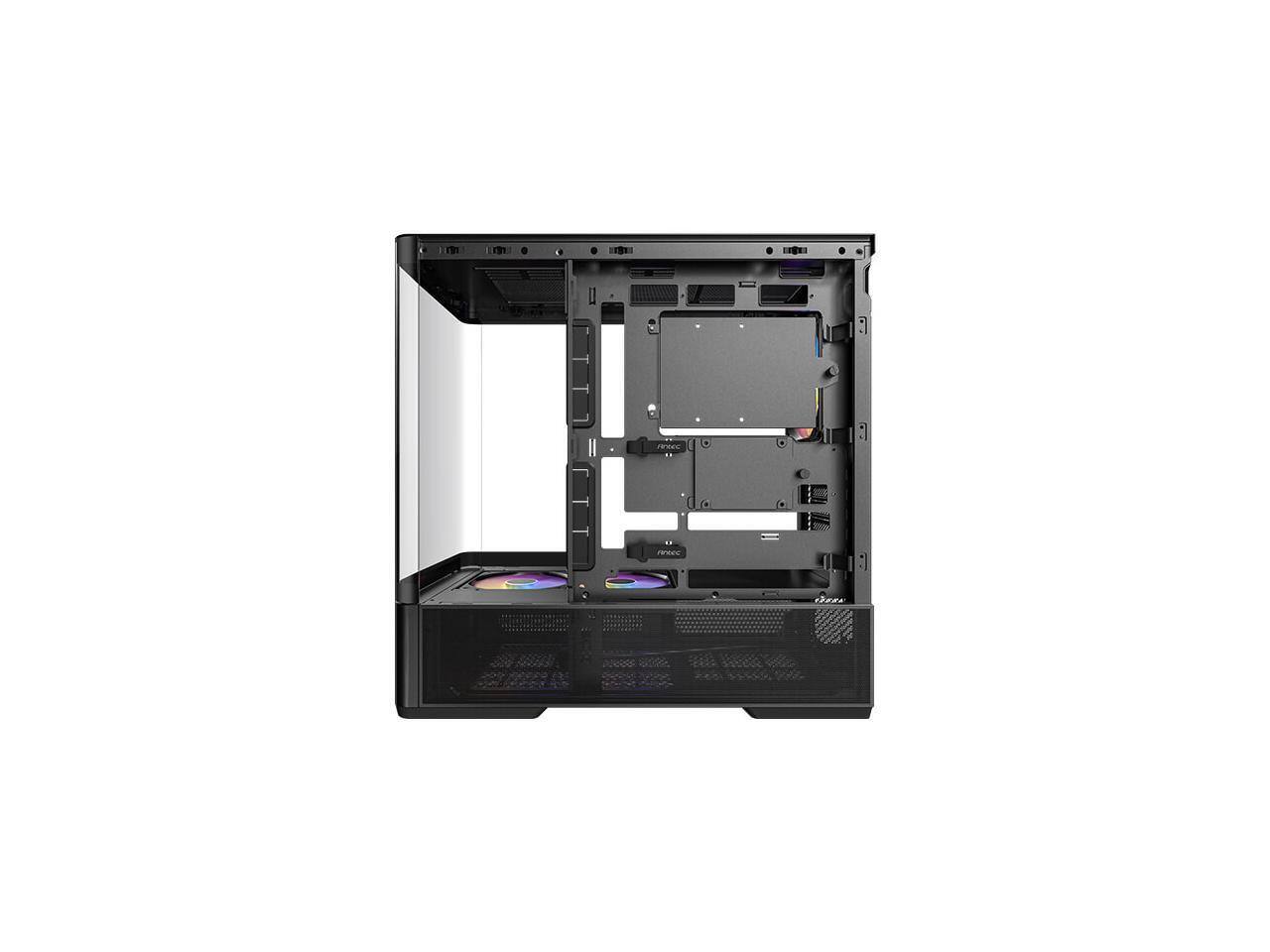 Alt View 7. Antec - Antec C6 Curve ARGB Mid-Tower, Tempered Glass, 3 Fans, 360mm Radiator, 450mm GPU, Type-C 10Gbps - Black.