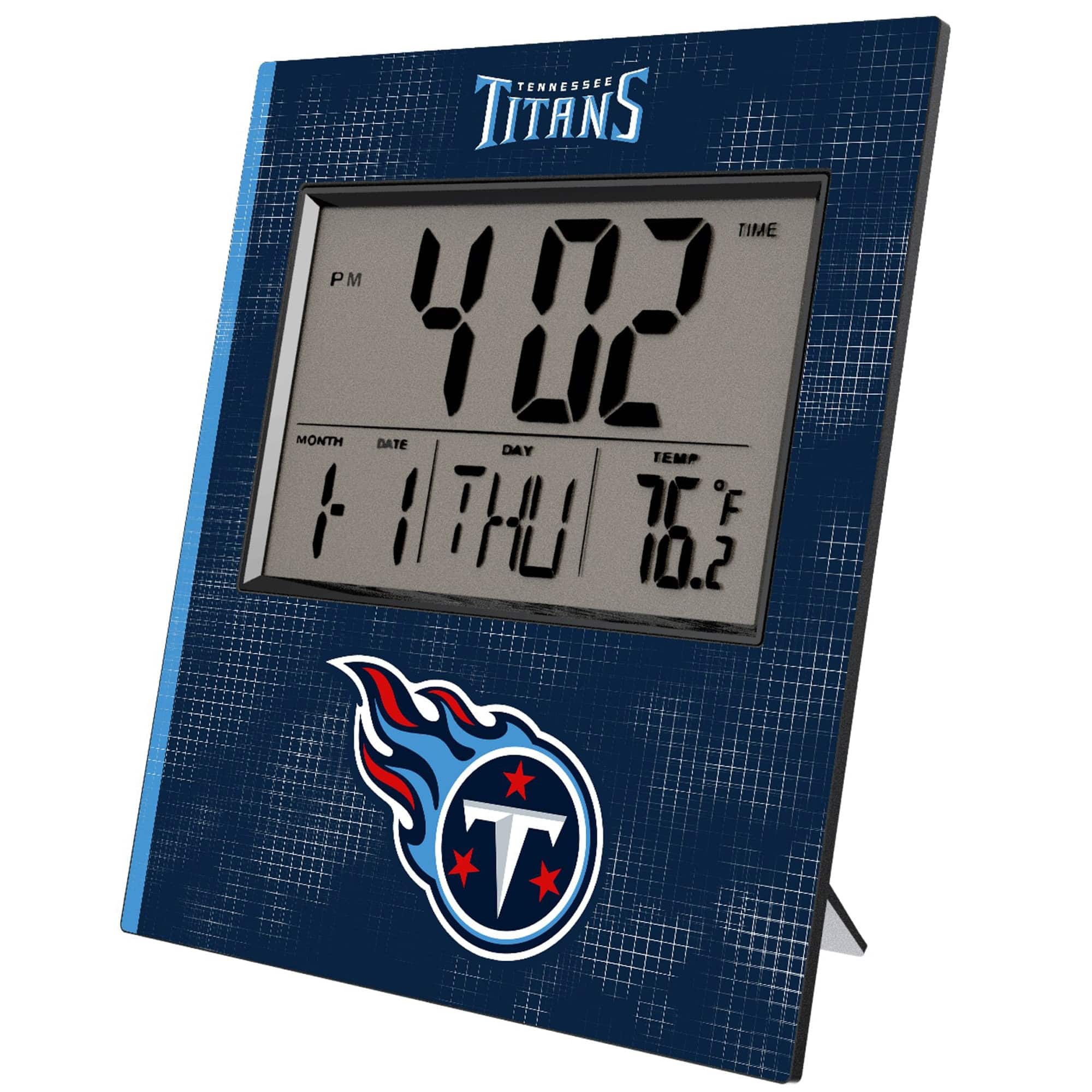 Keyscaper - Tennessee Titans Cross Hatch Digital Desk Clock - Multicolor