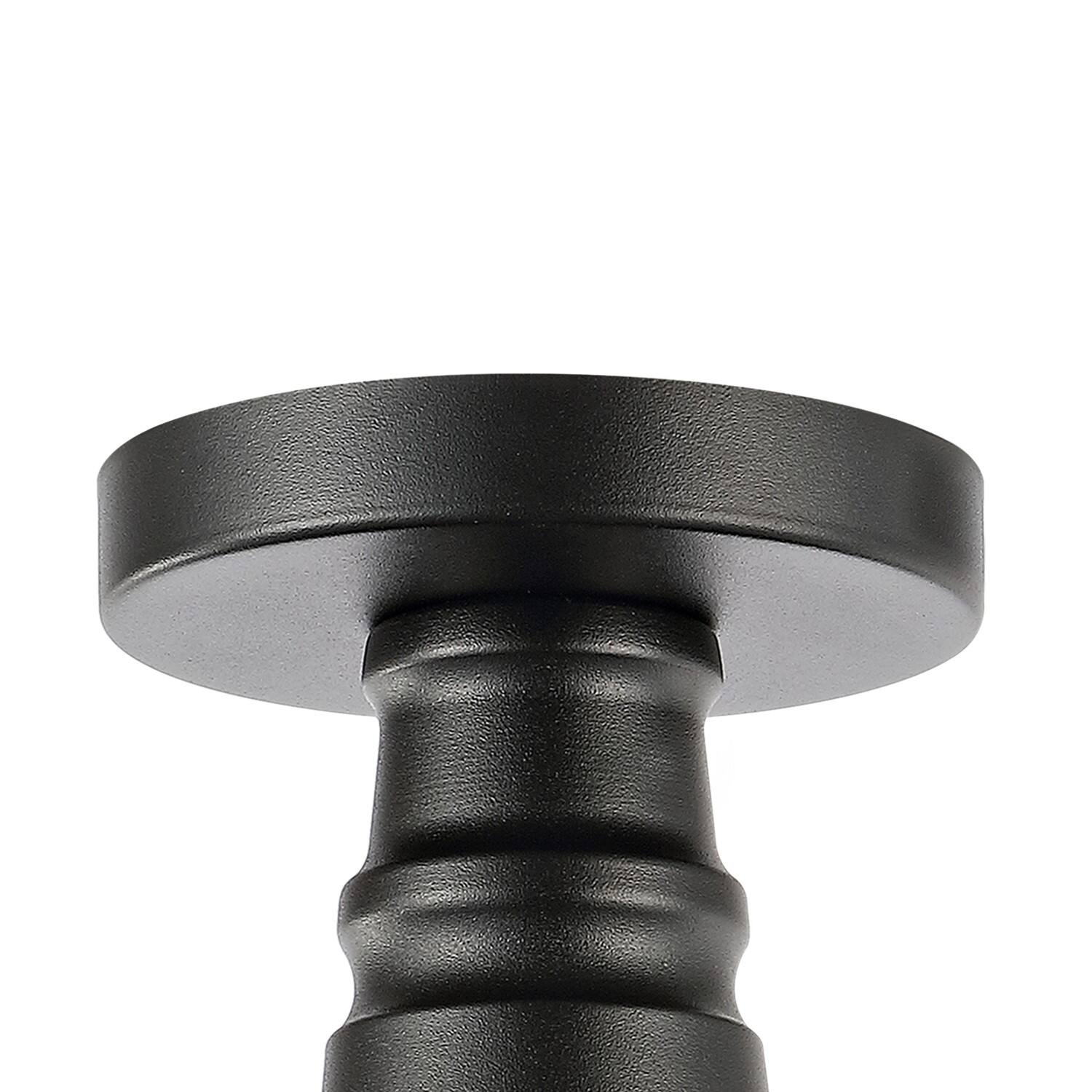 Alt View 4. Jonathan Y - Camila 14" 1-Light Classic Industrial Indoor/Outdoor Iron LED Semi Flush Mount, Gray/White - Gray/Black.