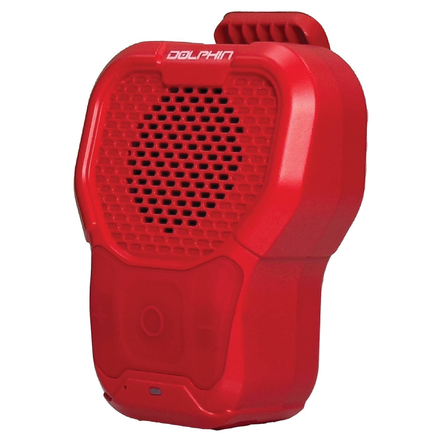 Left. Dolphin Audio - CLP-10 Portable Wearable Waterproof Bluetooth Speaker with Magnetic Clip - Red.