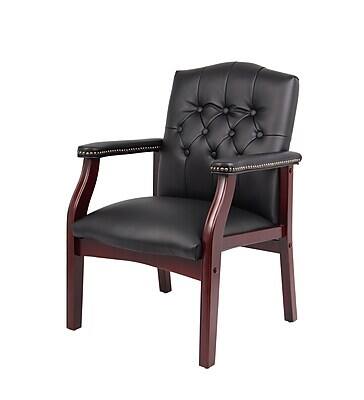 Alt View 4. Boss Office Products - CaressoftPlus Vinyl Guest Chair (B959-BK) - Black.