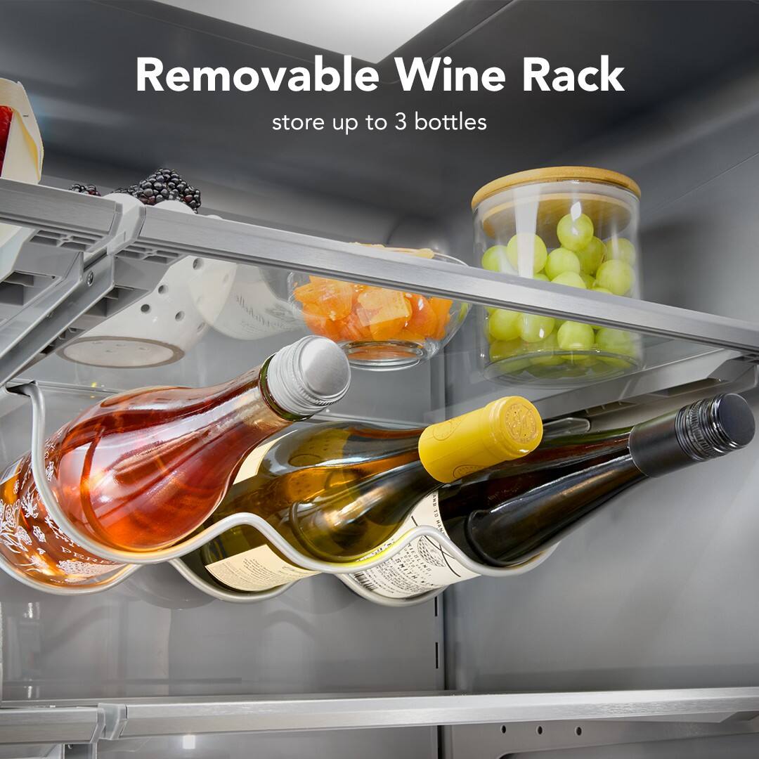 Removable Wine Rack  
store up to 3 bottles