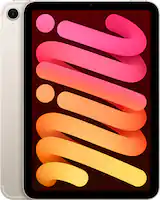 Apple - iPad mini (A17 Pro chip) - Built for Apple Intelligence - Wi-Fi + Cellular 512GB - Starlight (Unlocked) - Front_Zoom