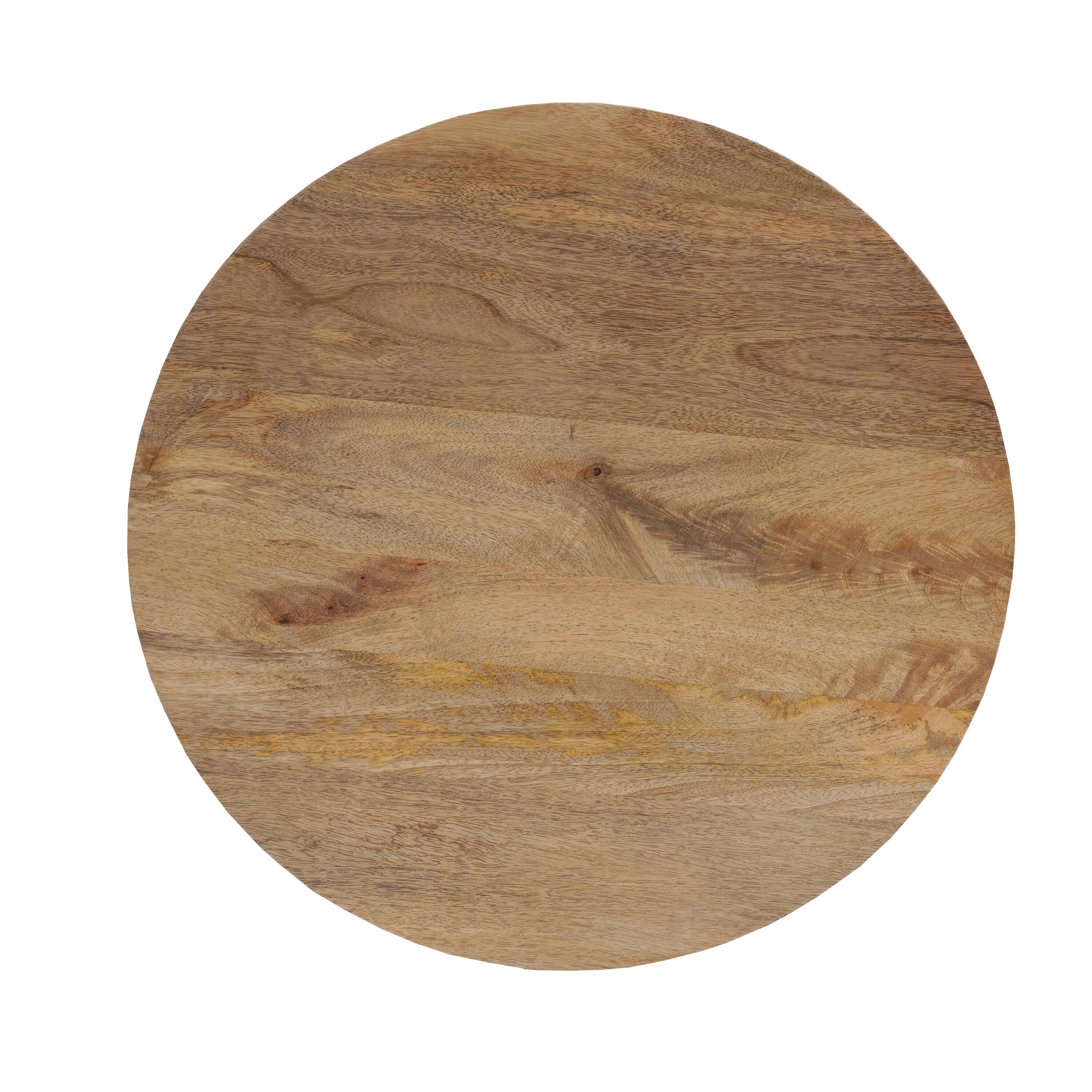 Alt View 4. Manhattan Lane - Nina 18.5" Round Handcrafted Side End Table | Natural Brown Mango Wood - Brown.