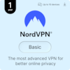 1 year
Up to 10 devices
NordVPN®
Basic
The most advanced VPN for better online privacy