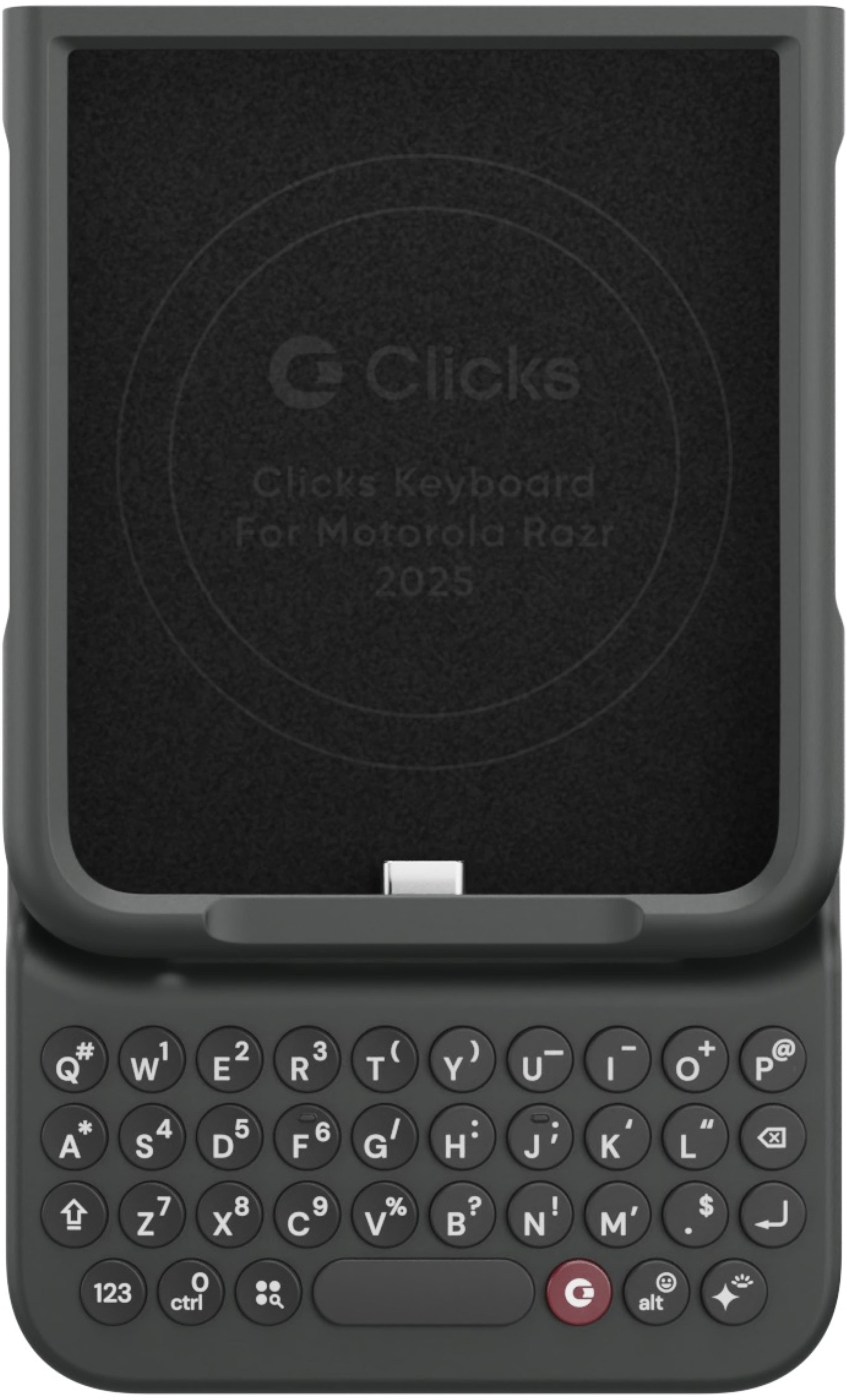 The text on the image reads "G Clicks Keyboard For Motorola Razr 2025."