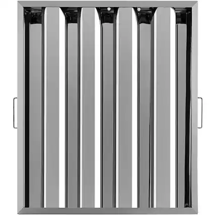 Front. VEVOR - Pack of 6 Hood Filters 19.5W x 24.5H Inch, 430 Stainless Steel 4 Grooves Commercial Hood Filters, Range Hood Filter - Silver.