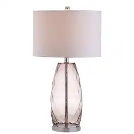 Jonathan Y - Juliette 26.5" Glass/Metal LED Table Lamp - Smoked Gray