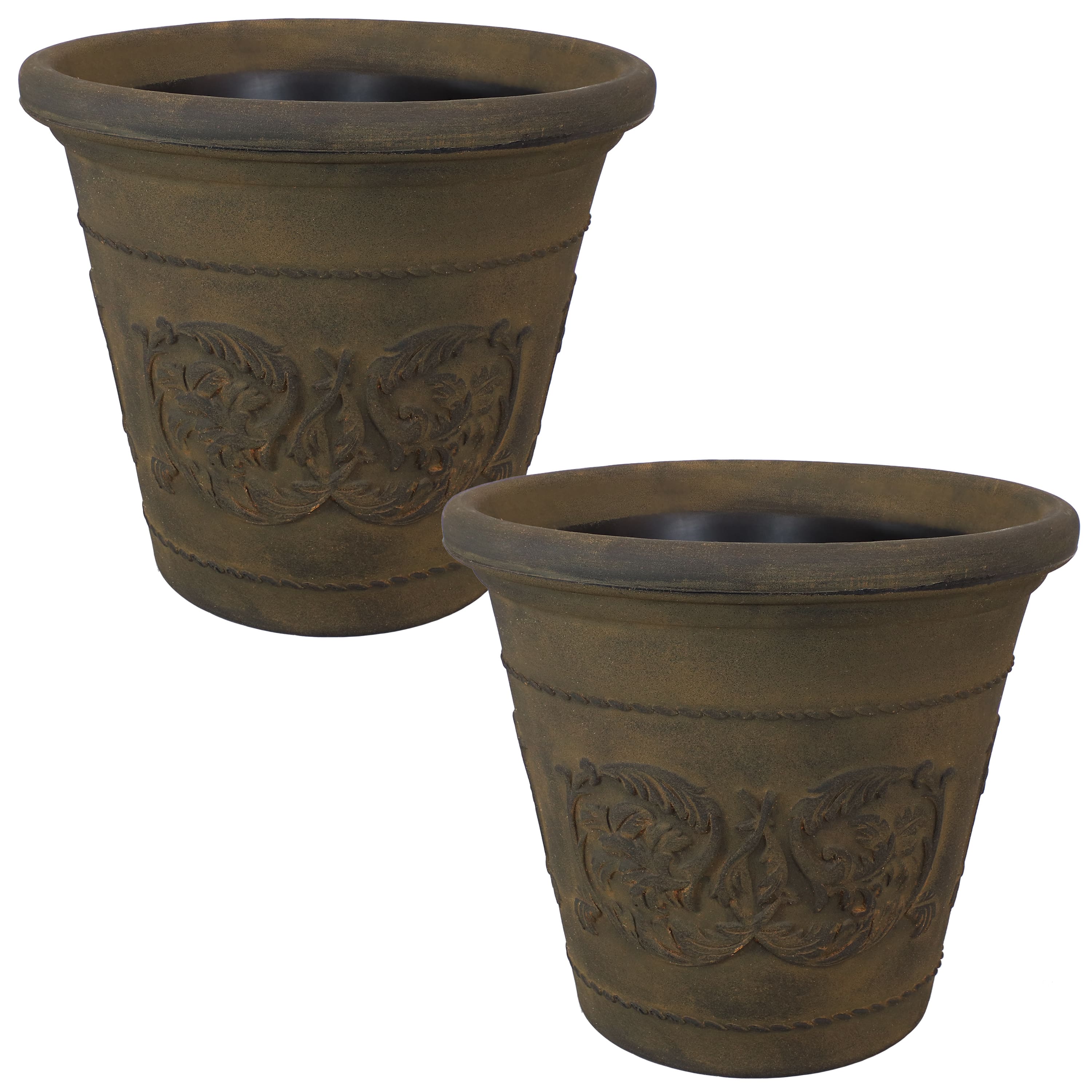 Sunnydaze - 19.5 in Arabella Polyresin Outdoor Planter - Set of 2 - Sable price history on PriceWatchPro