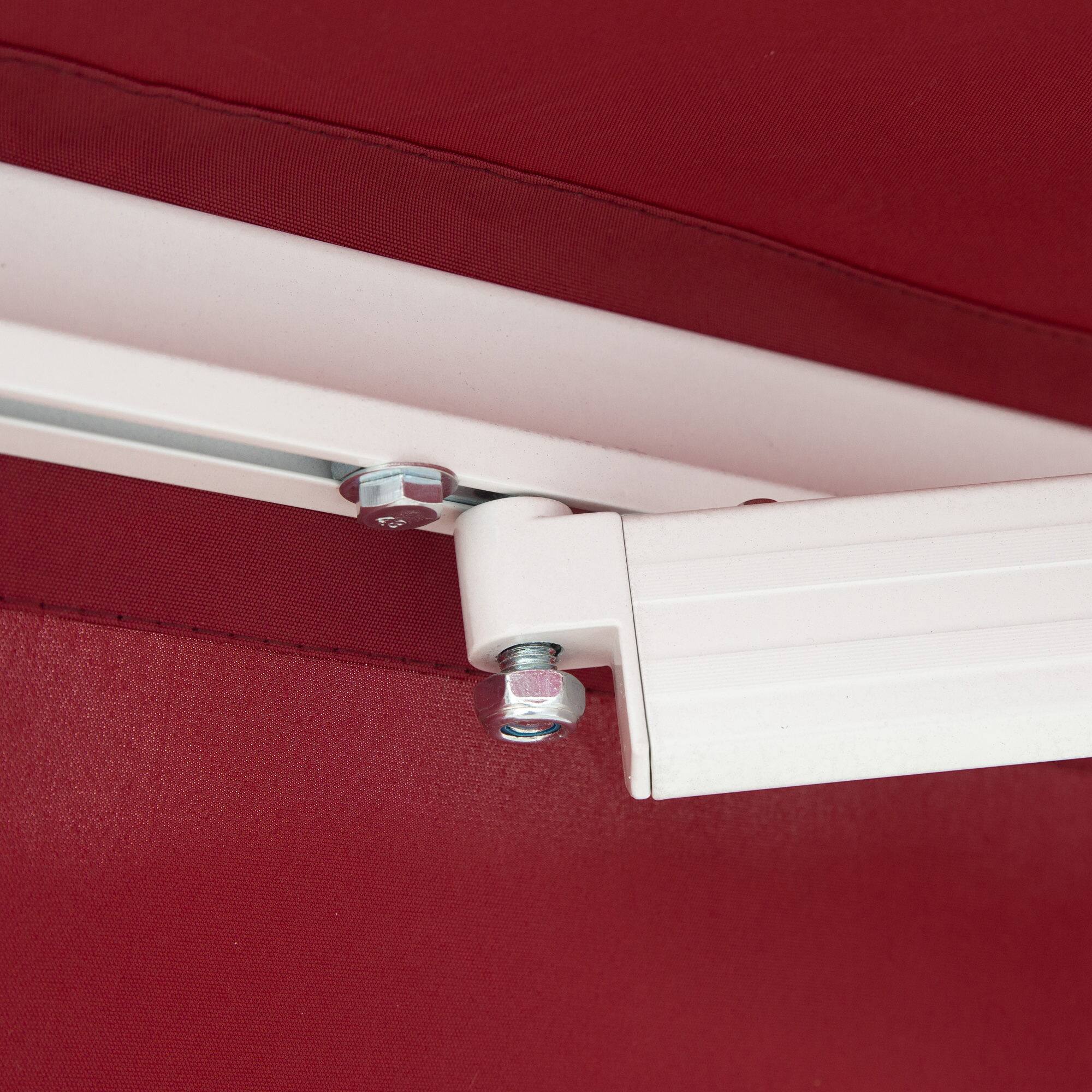 Alt View 5. Outsunny - 8' x 7' Patio Retractable Awning, Manual Exterior Sun Shade Deck Window Cover - Wine Red.