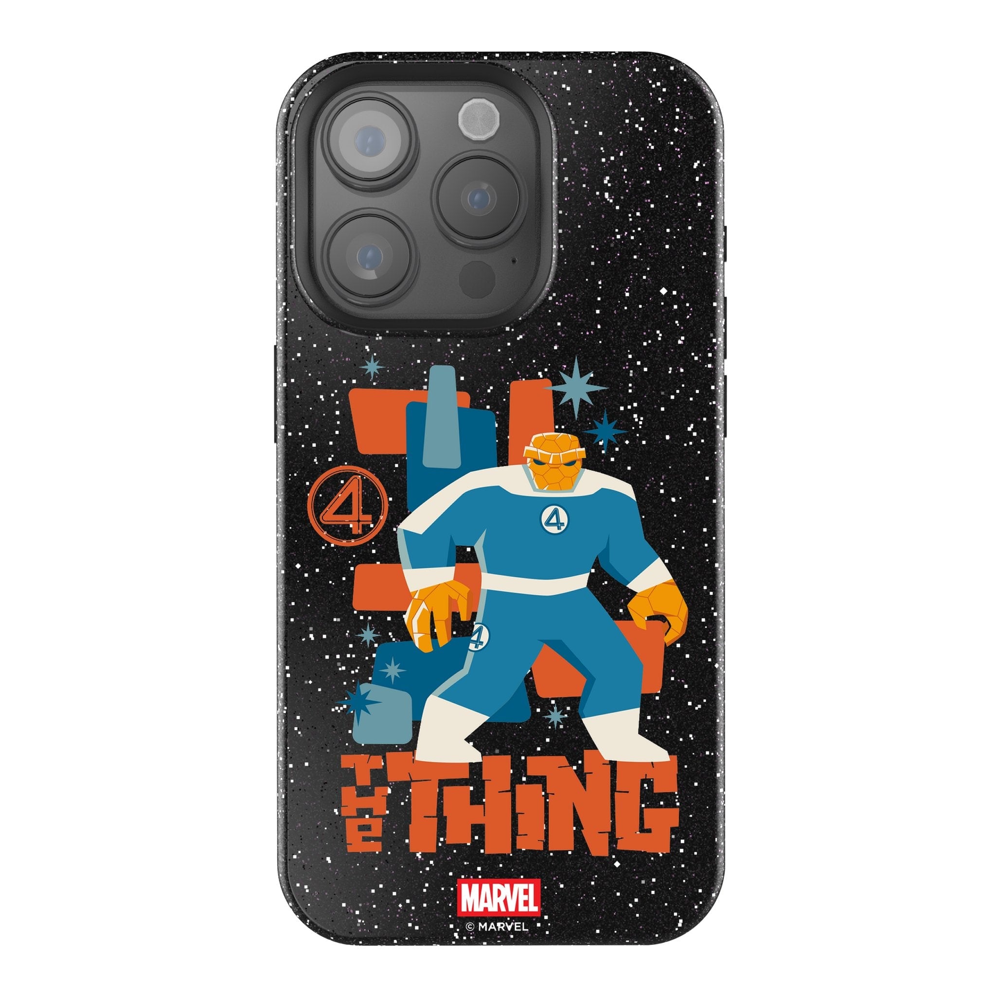 Keyscaper - Marvel Badge Black Bling Phone Case - Apple iPhone 16 Pro Max - The Thing