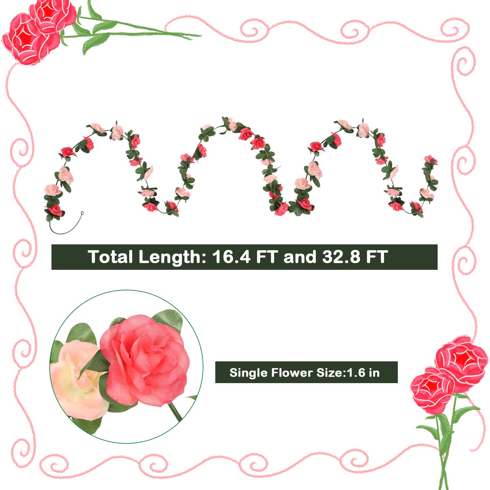 Total Length: 16.4 FT and 32.8 FT  
Single Flower Size: 1.6 in