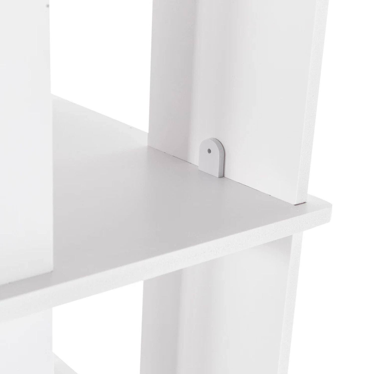 Back. Home Collection - 4 Tiers 360° Rotating Bookshelf Bookcase Storage - White.