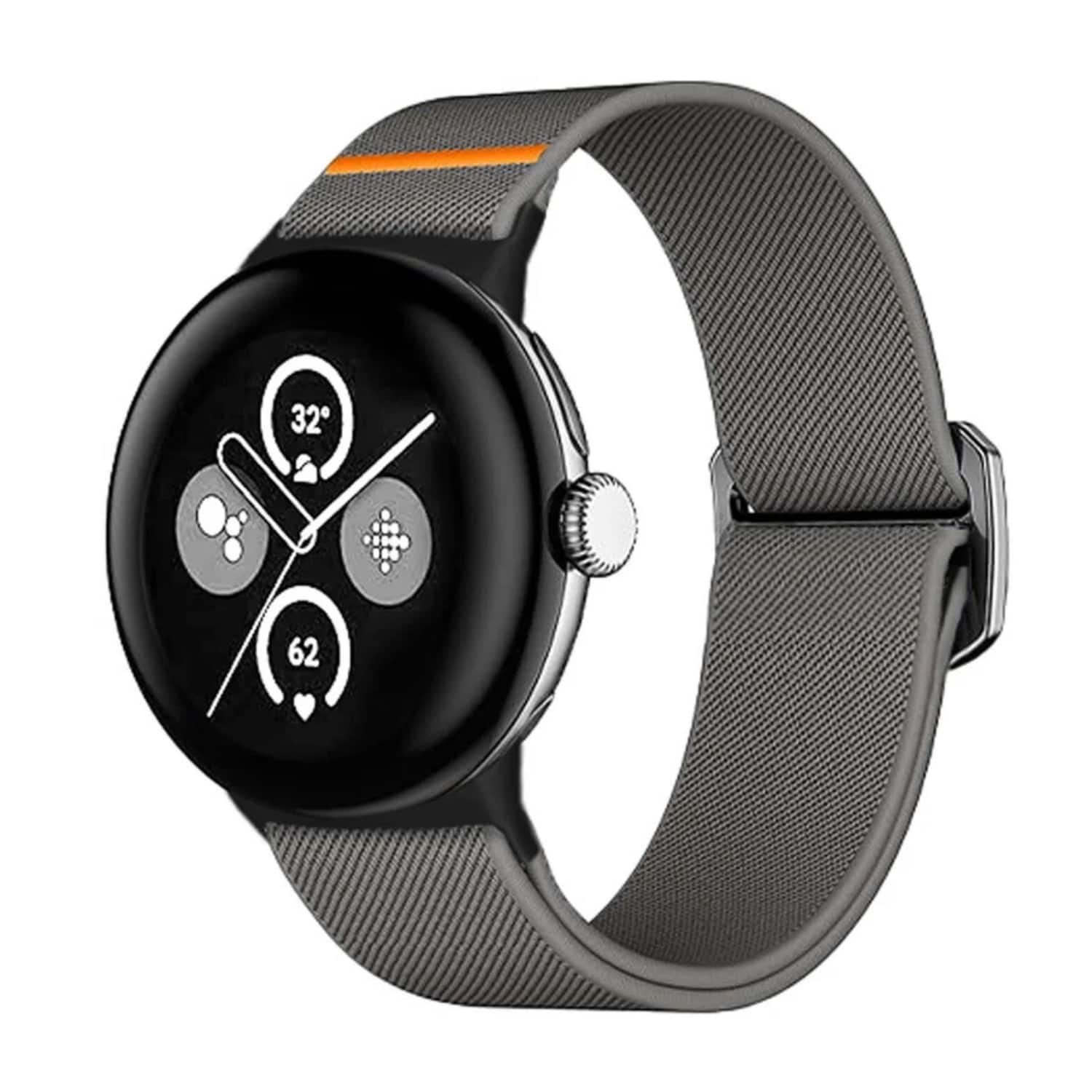 Stock Preferred - Stretchy Solo Loop Band for Google Pixel Watch 3/2/1 (41mm) - Grey - Gray