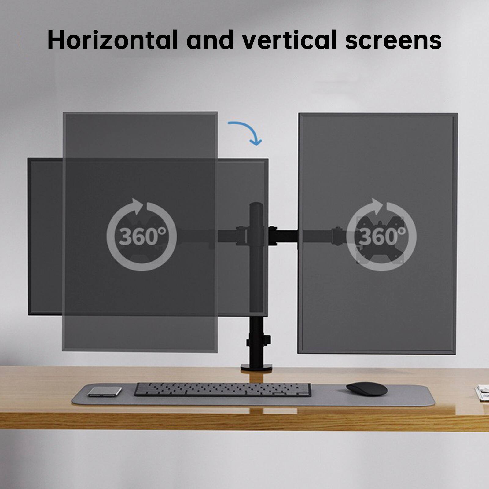 Horizontal and vertical screens  
360°  
360°