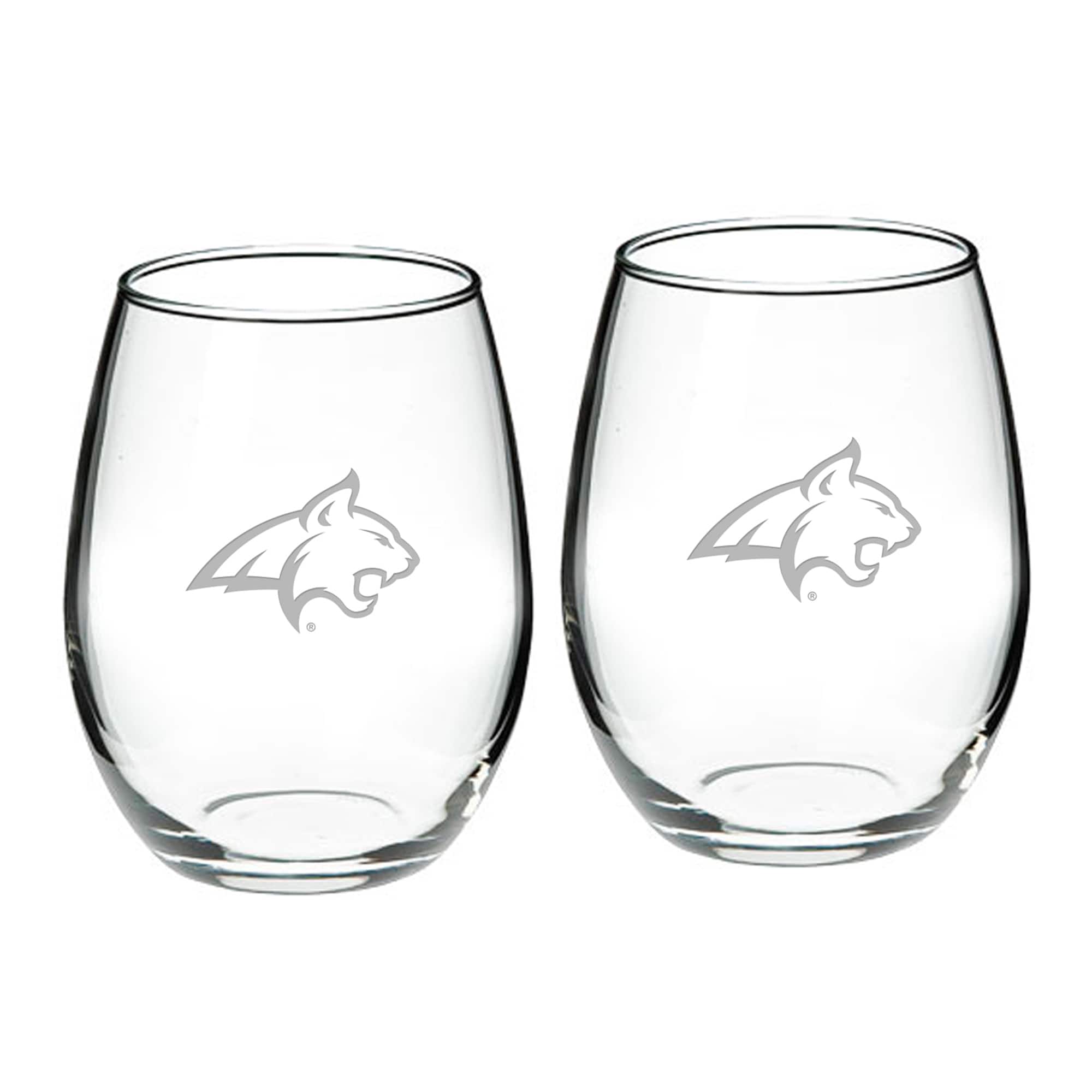 Photos - Glass Montana Jardine -  State Bobcats 2-Piece 21oz. Stemless Wine  Set - Multicolor 4604767 