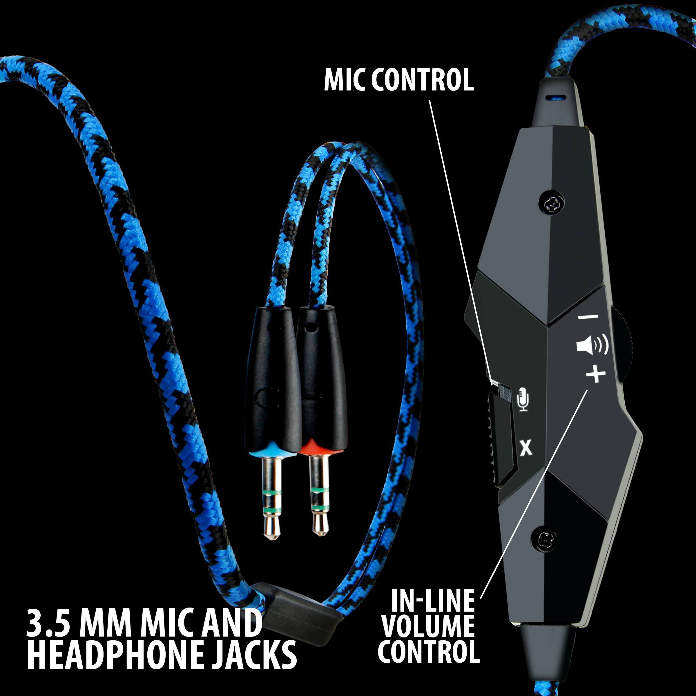 MIC CONTROL  
3.5 MM MIC AND HEADPHONE JACKS  
IN-LINE VOLUME CONTROL