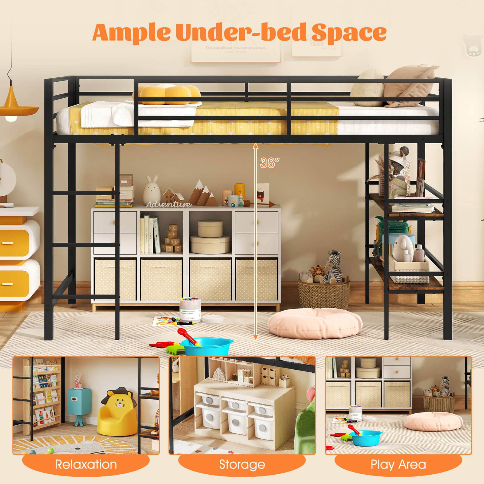 Ample Under-bed Space

The happiness you deserve

38"

Adventure

Relaxation

Storage

Play Area