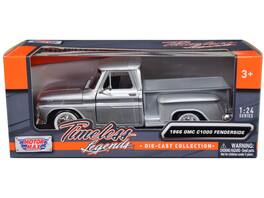 1966 GMC C1000 Fenderside Pickup Truck "Timeless Legends" Series 1/24 Diecast Model Car by Motormax - Silver Metallic