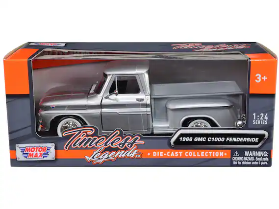 Timeless Legends
Motor Max
1:24 Series
1966 GMC C1000 Fenderside
Die-Cast Collection
3+
Warning: Choking Hazard - Small parts. Not for children under 3 years.