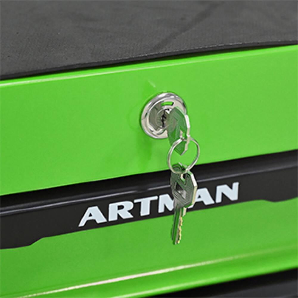 Alt View 9. JUJABU - 20" Rolling Metal 7 Drawers Tool Cabinet with Ball Bearing Drawer Slides-GREEN - Green.