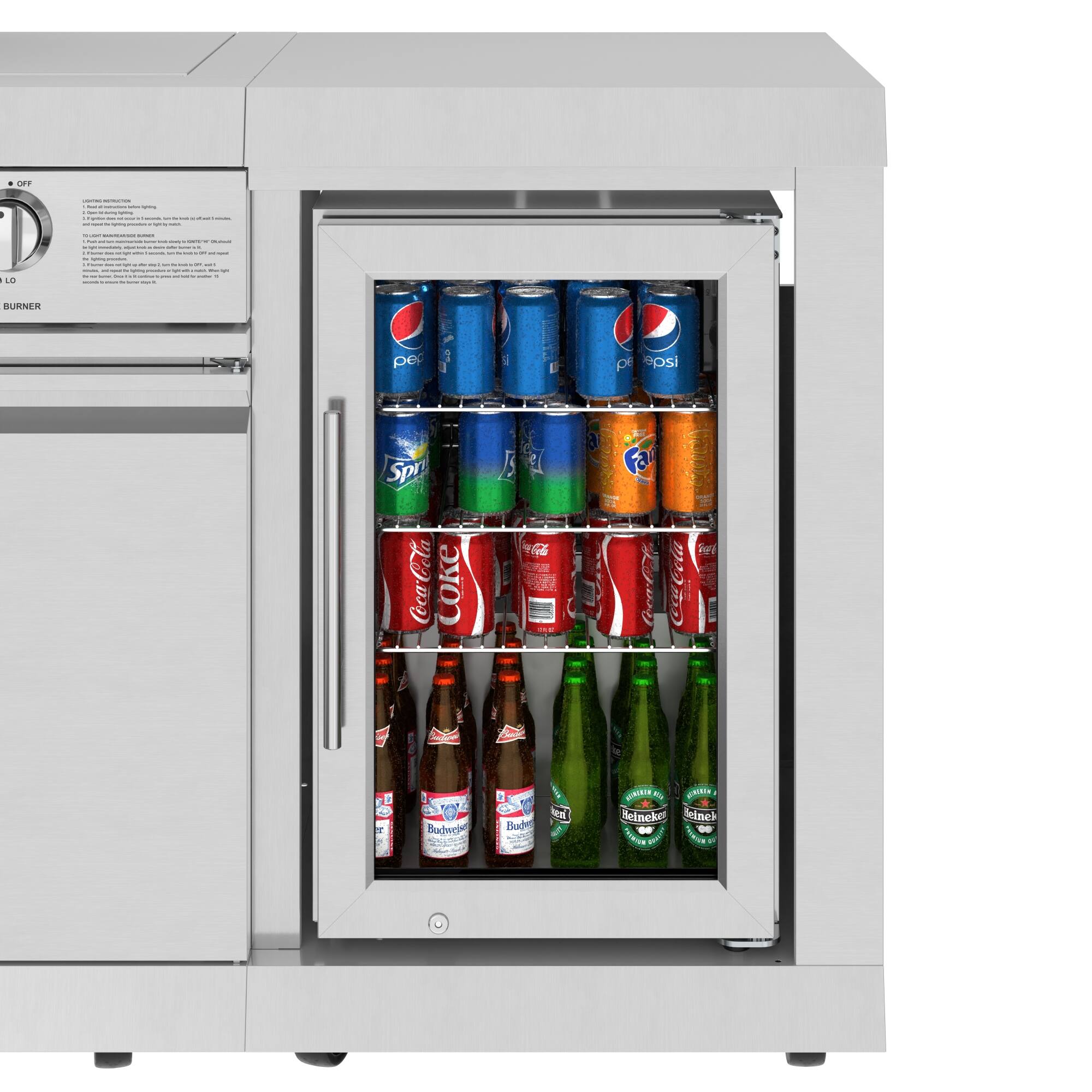 OFF | | : - - | - i I - - - : I 1O BURNER | Pepsi | Sprite | Coca-Cola | Coke | Budweiser | Budweiser | Reinecker |