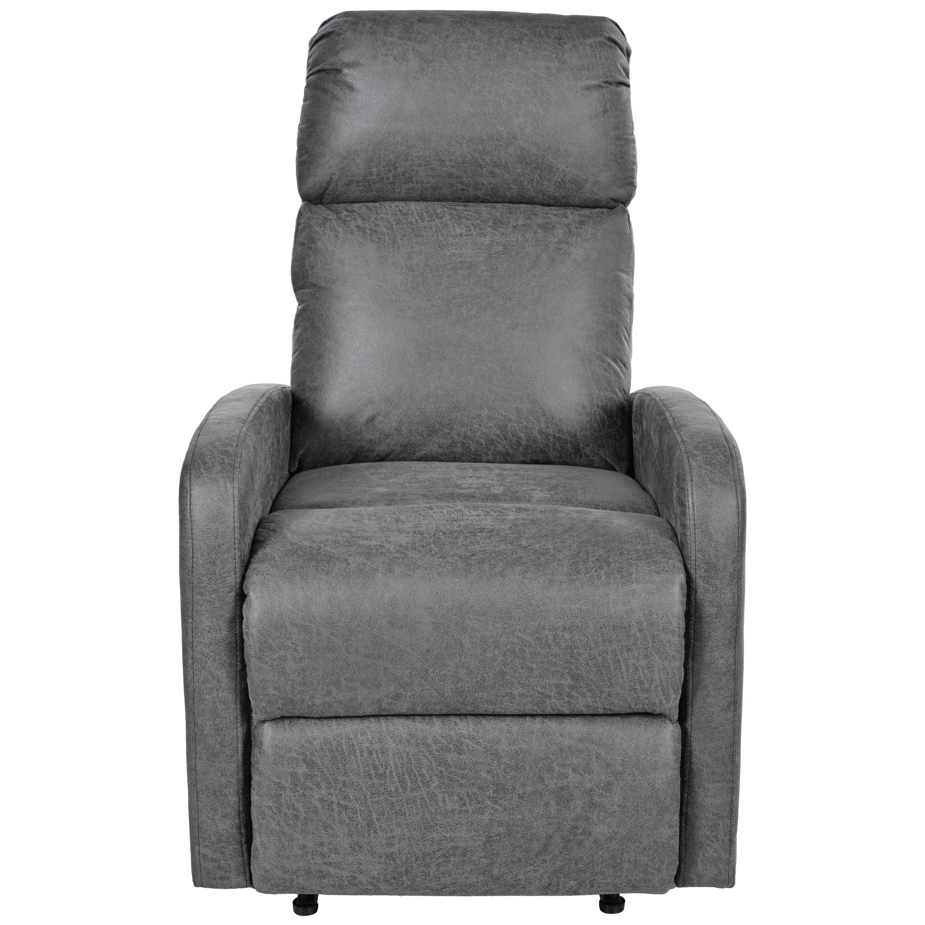 Alt View 5. APRILSOUL - Modern Recliner Manual Home Theater Chair Adjustable Backrest Slate Grey - Gray.