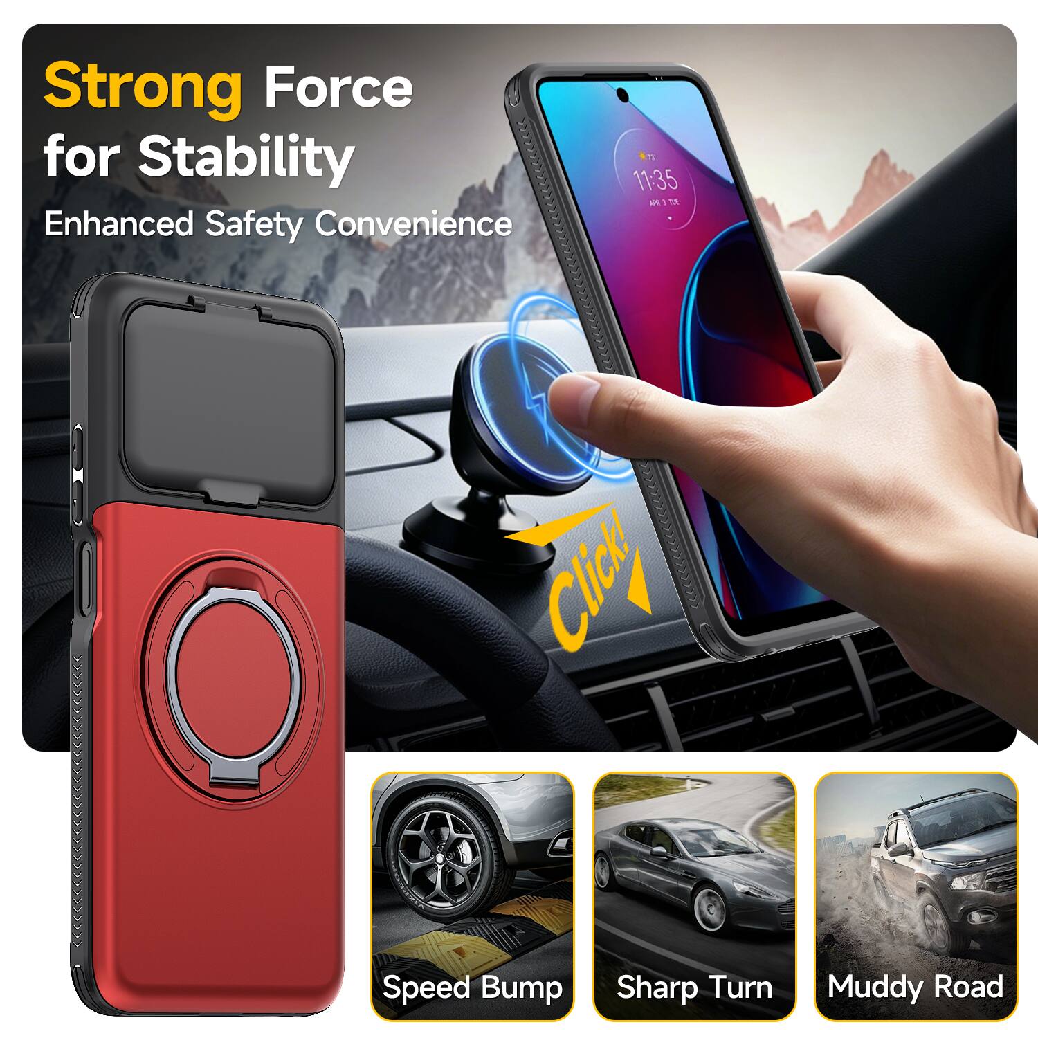 Dteck for Motorola G 5G (2026) Rugged Case with Card Holder, Flip ...