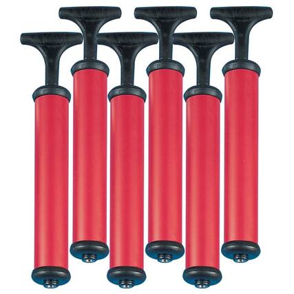 Front. Champion - Hand Air Pump, Pack of 6 - Red.