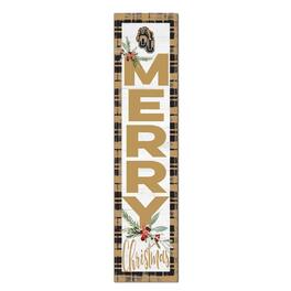 Jardine - Oakland Golden Grizzlies 12'' x 48'' Outdoor Merry Christmas Leaner - White