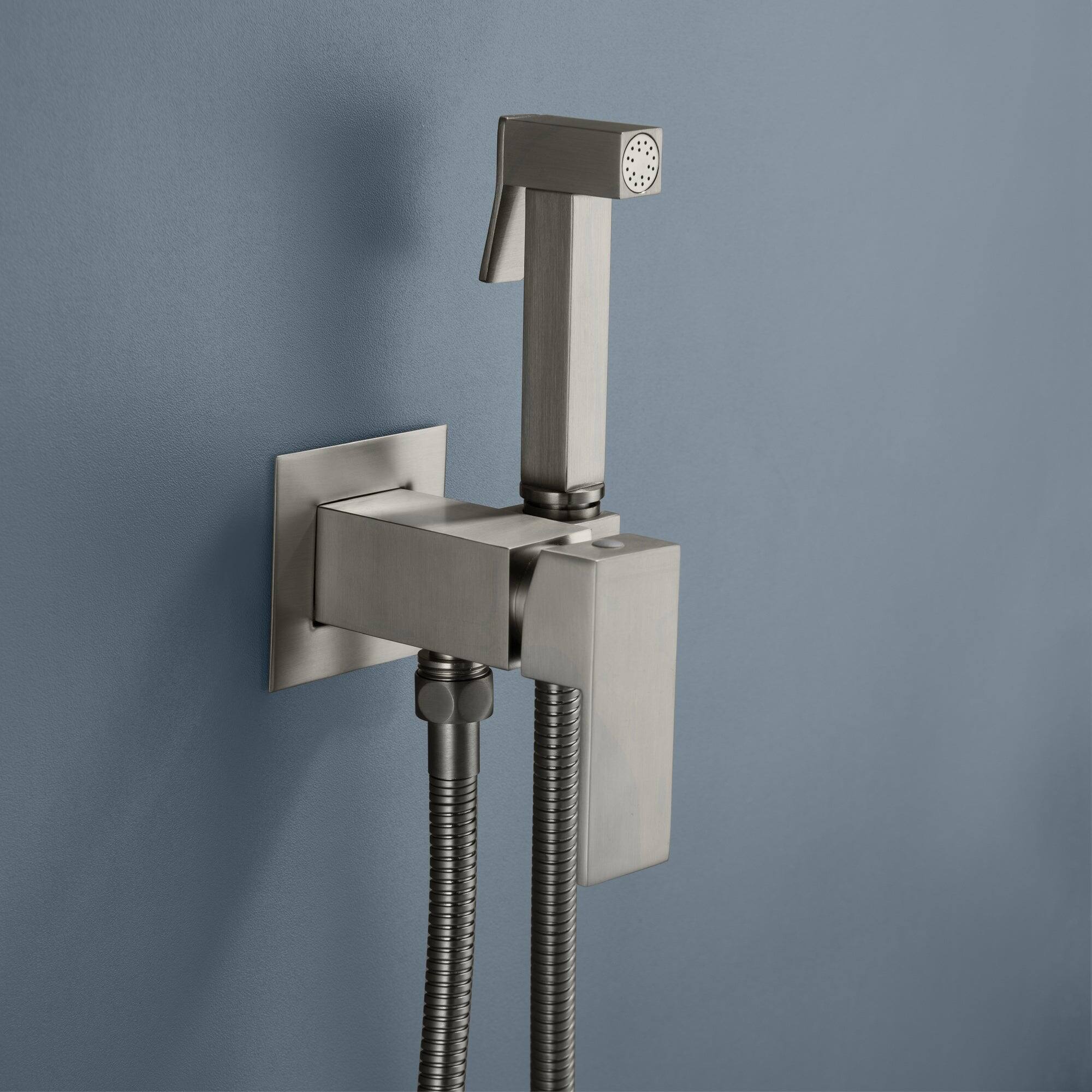 Alt View 1. Boyel Living - Brushed Bidet Sprayer Brass Hot Cold Water 1.2m SUS304 Explosion Proof Hose Dual Mode - Brushed Nickel.