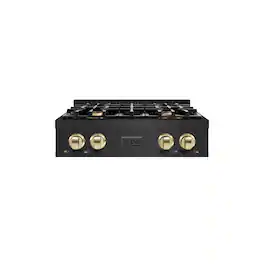 ZLINE - Autograph 30 in. Classic Rangetop w/ 4 Burners in Black Stainless Steel & Gold Accents - Black Stainless Steel
