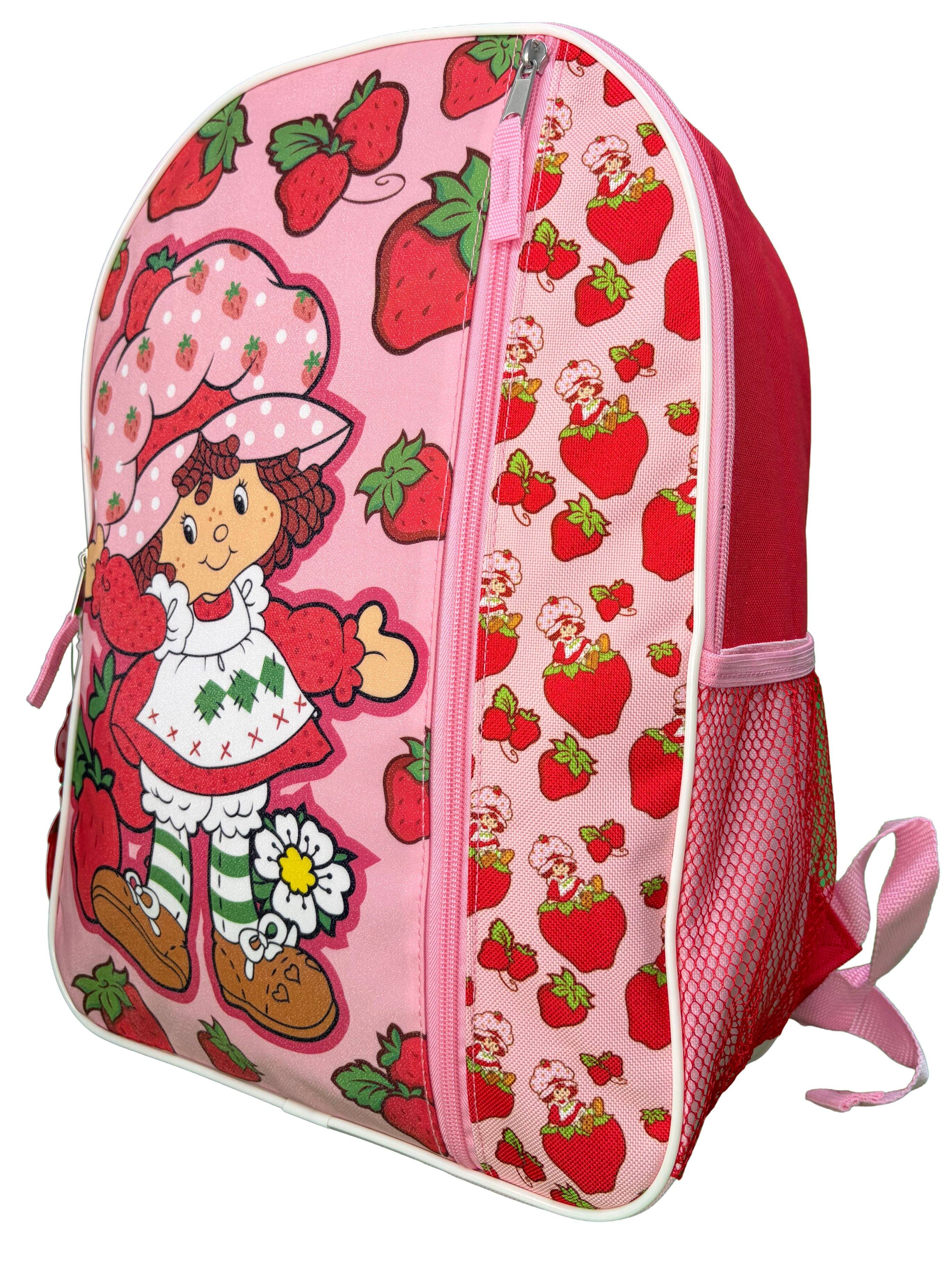 Alt View 2. American Greetings - Strawberry Short 16" Pink Nylon School Backpack 16" Bookbag for Girls, with a Large front Pocket - Pink.