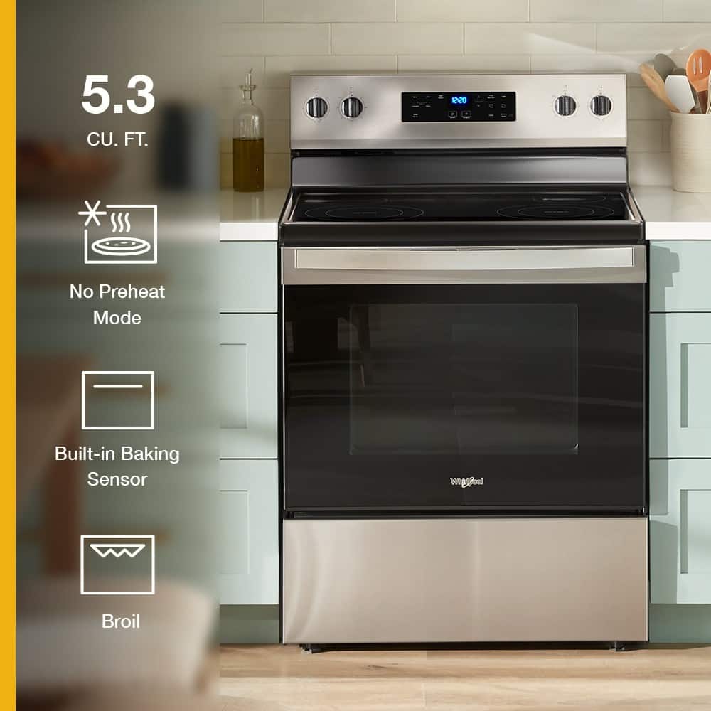 5.3 CU. FT.
- No Preheat Mode
- Built-in Baking Sensor
- Broil