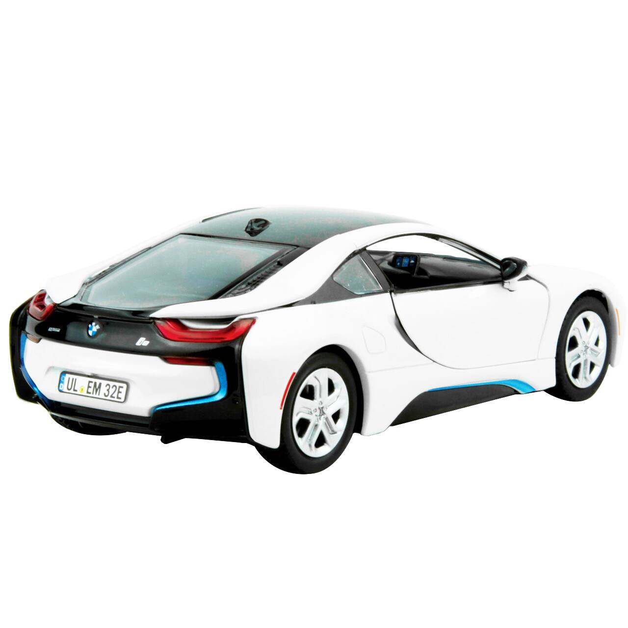 Alt View 2. Motormax - 2018 BMW i8 Coupe Metallic White with Black Top 1/24 Diecast Model Car by Motormax.