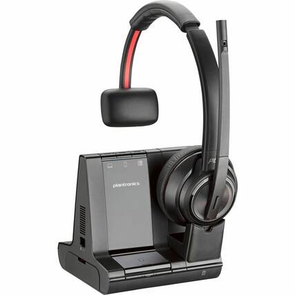 Front. HP - Poly Savi 8210 UC Microsoft Teams Certified DECT 1920-1930 MHz USB-A Headset - Mono - Wireless - Bluetooth/DECT - 590.6 - Black.