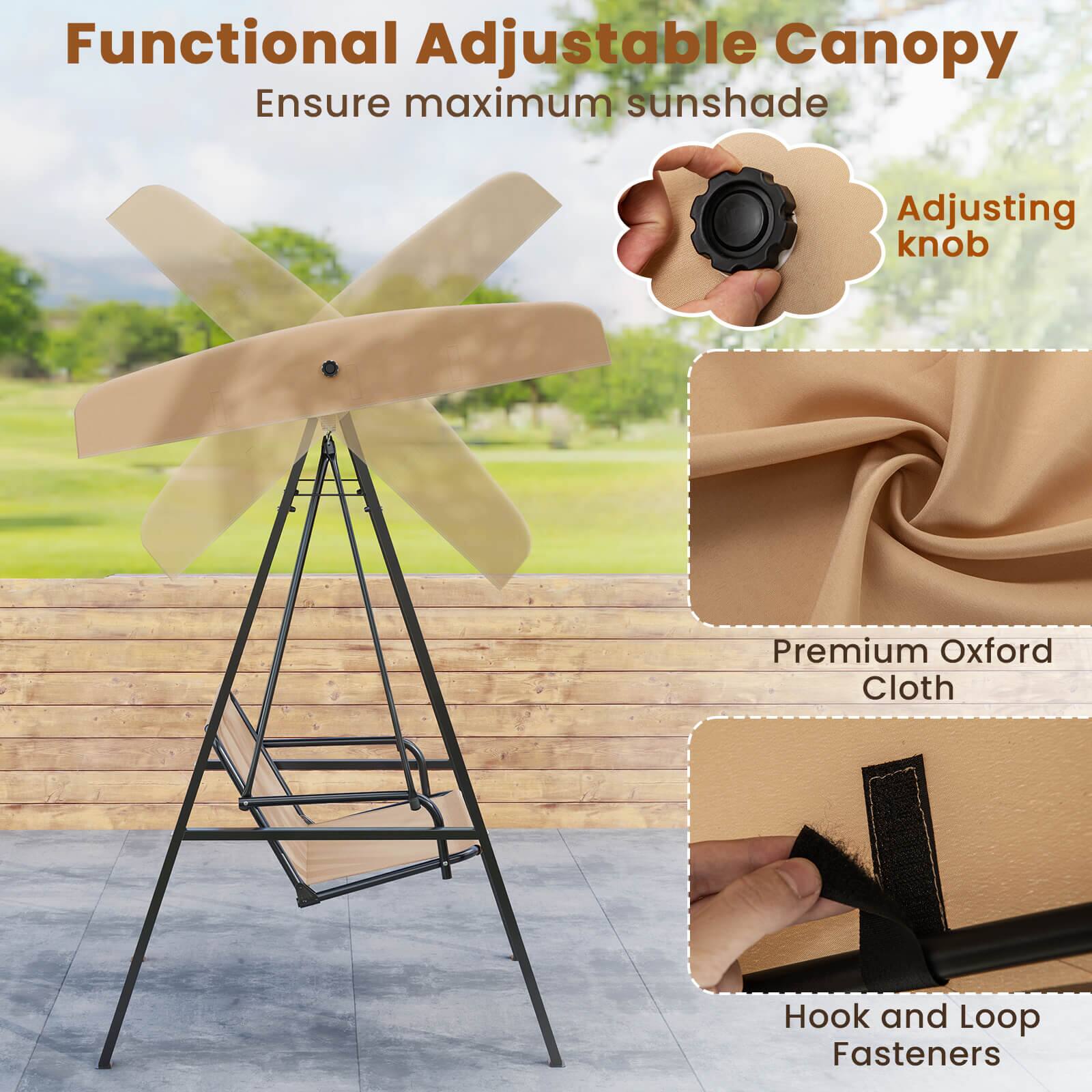 Functional Adjustable Canopy

Ensure maximum sunshade

Adjusting knob

Premium Oxford Cloth

Hook and Loop Fasteners