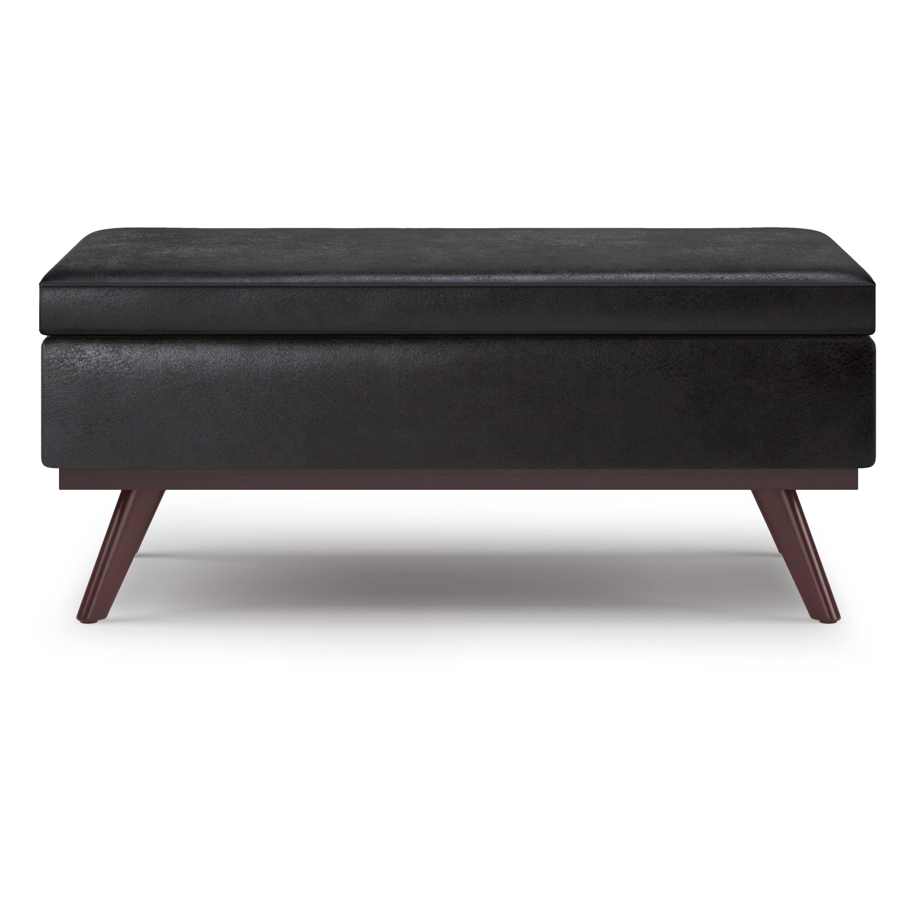 Alt View 11. Simpli Home - Owen Lift Top Large Coffee Table Storage Ottoman - Distressed Black.