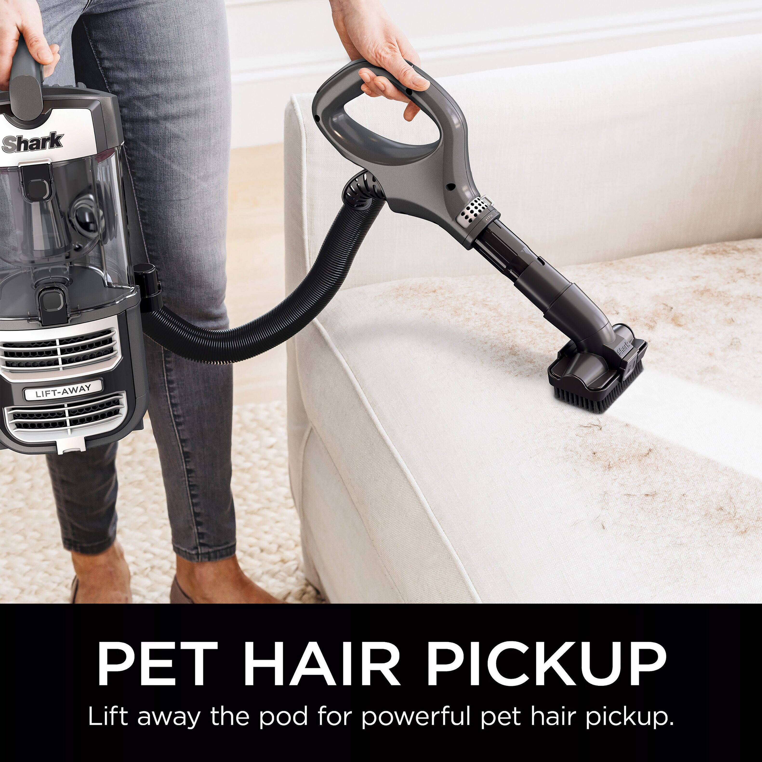 Shark Ert Lift-Away Pet Hair Pickup: Lift away the pod for powerful pet hair pickup.