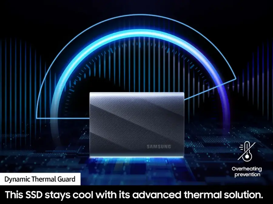 SAMSUNG Overheating prevention Dynamic Thermal Guard This SSD stays cool with its advanced thermal solution.
