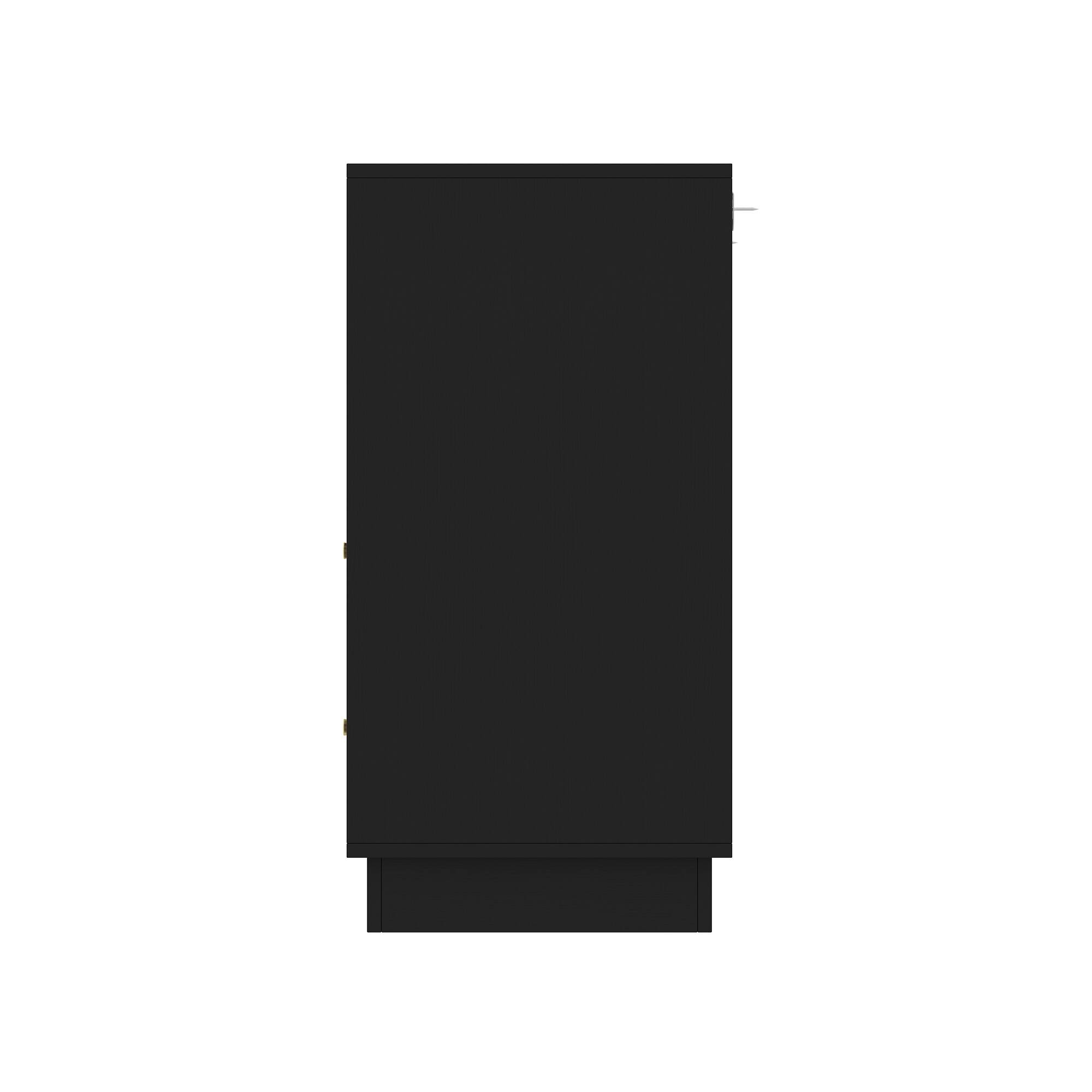 Left. Famapy - Famapy Geometric - Pattern Nightstand – 2 Drawers with Silent Rails for Modern Spaces - Black.