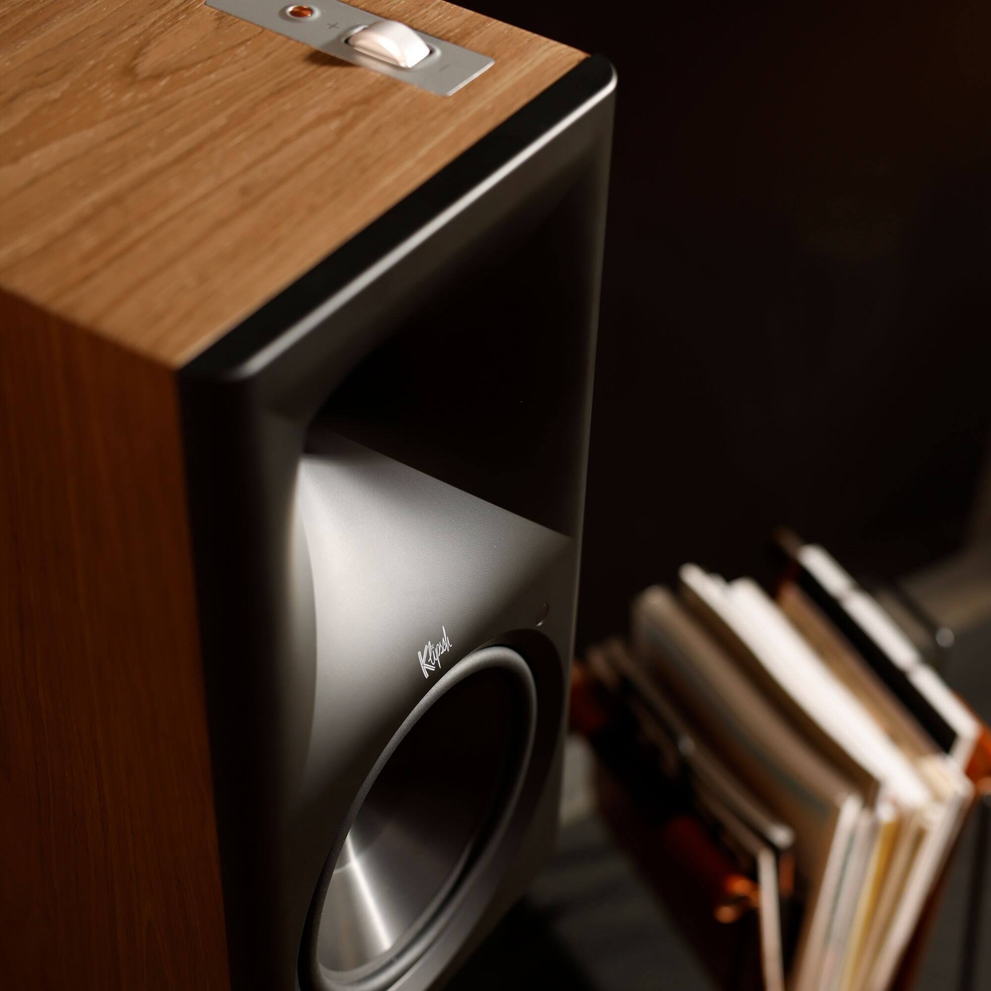 Alt View 5. Klipsch - The Nines II Powered Bookshelf Speakers (Pair) - Walnut.