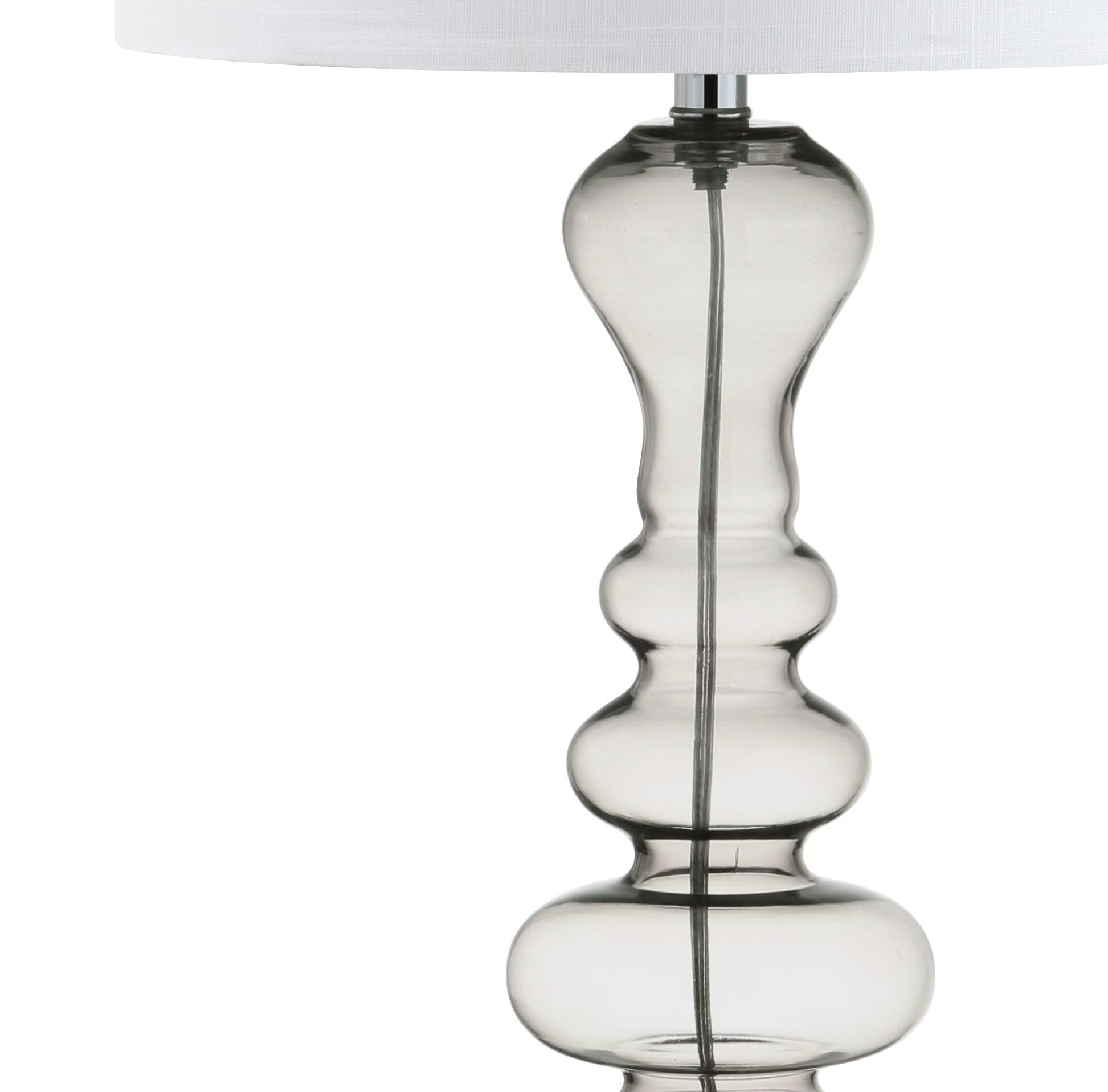 Alt View 3. Jonathan Y - Madeline 35" Curved Glass LED Table Lamp, Smoke Gray - Gray.