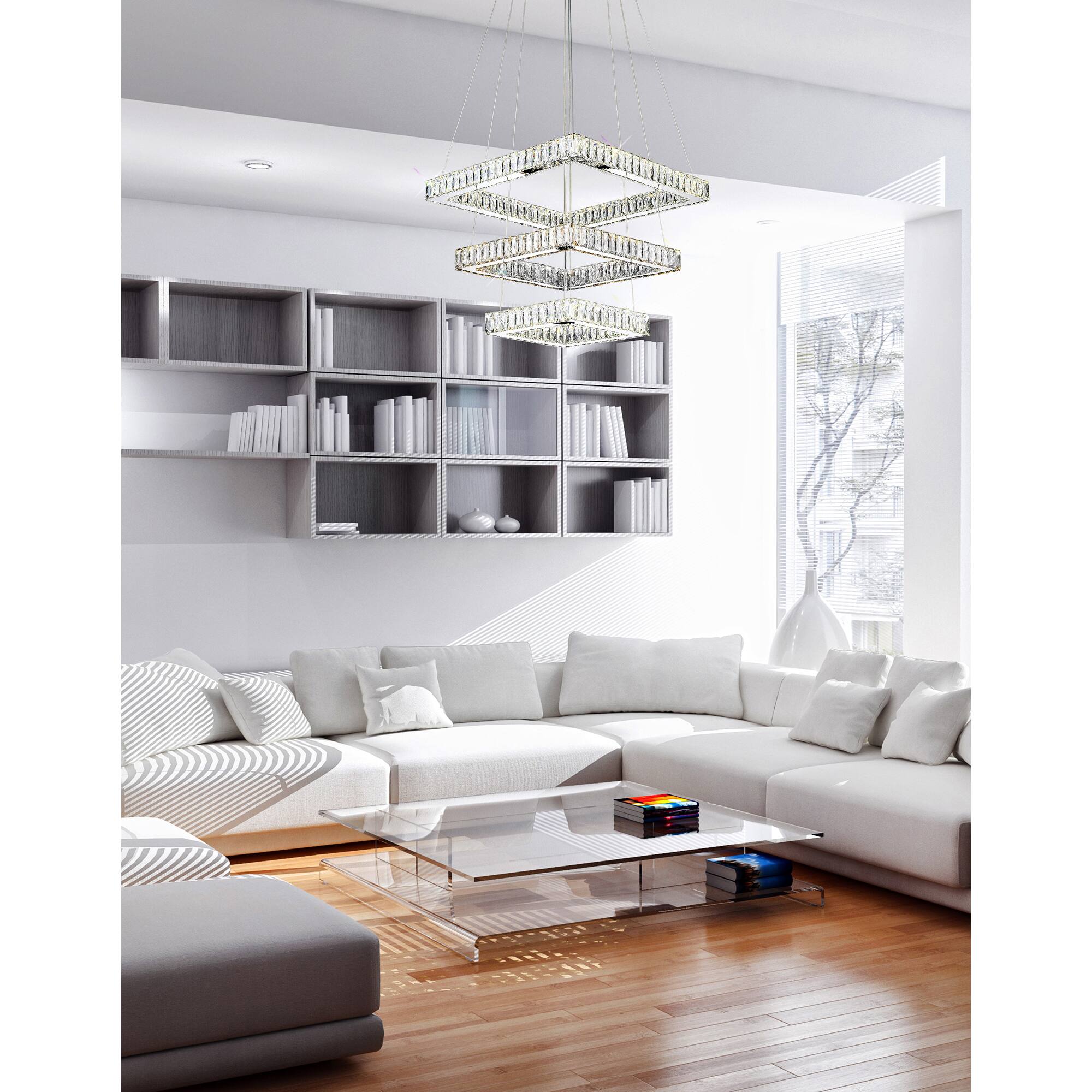 Alt View 2. CWI Lighting - Florence LED Chandelier With Chrome Finish - Stainless Steel.