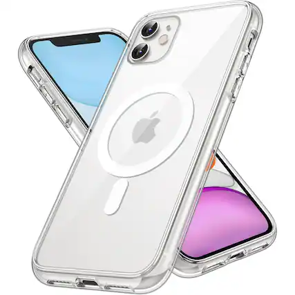 Front. Entronix - Entronix Magnetic Phone Case for iPhone 11 - Clear Triple-Layer Heavy Duty Protection - Clear.