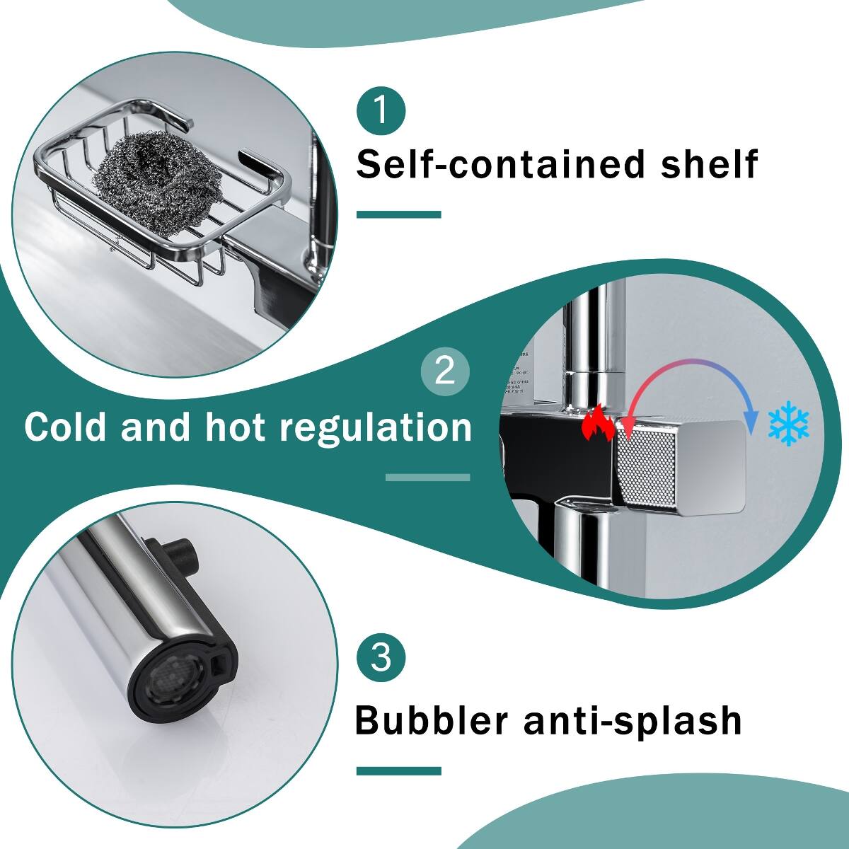 Ropilly High Arc Pull Down Kitchen Faucet, Single Hole Faucet with ...