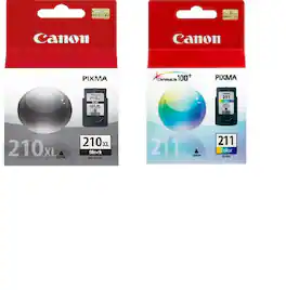 Canon - PG-210XL Black CL-211 Color Ink 2-Pack High-Yield Black, Standard Yield Color