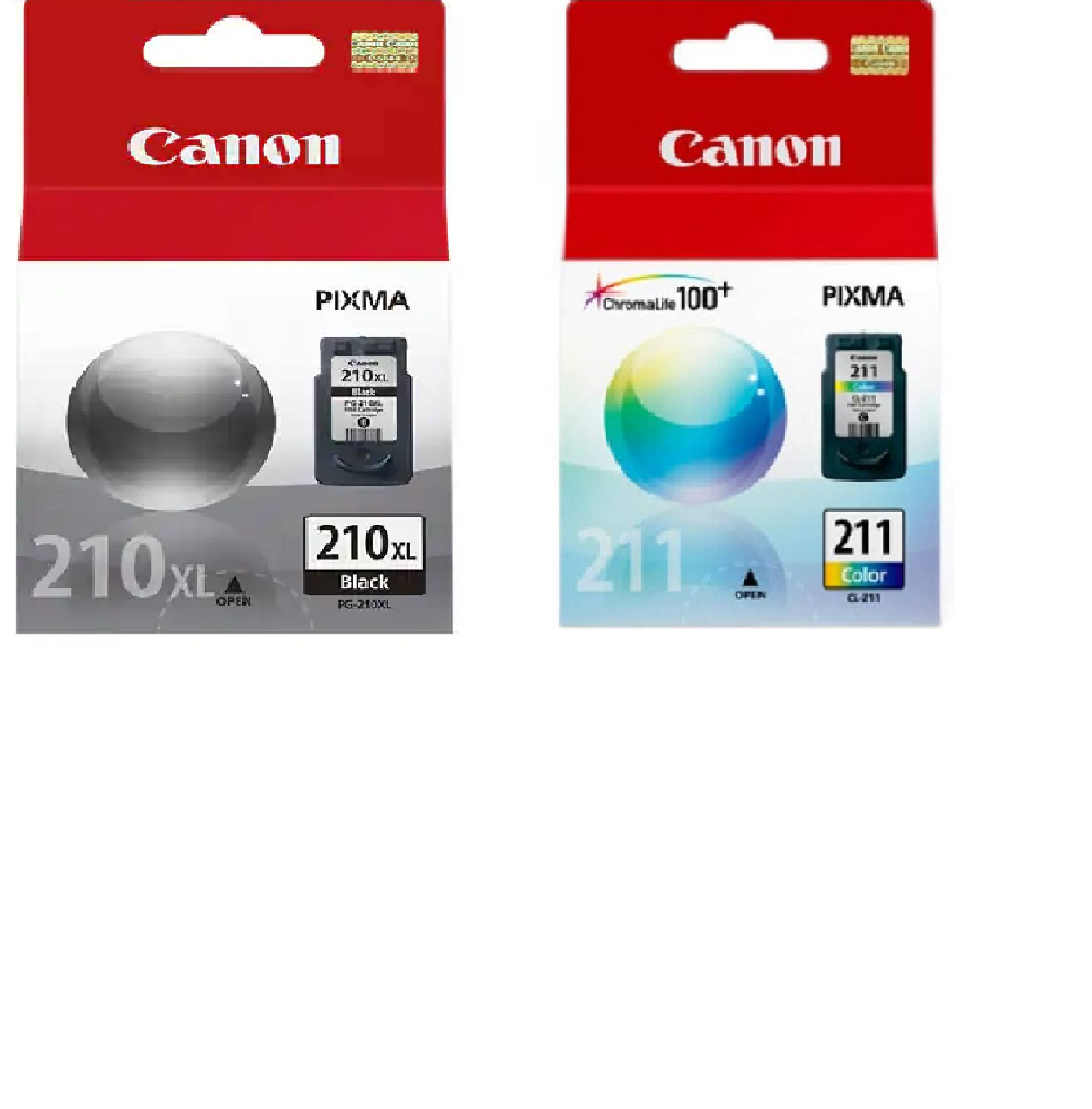 Canon - PG-210XL Black CL-211 Color Ink 2-Pack High-Yield Black, Standard Yield Color