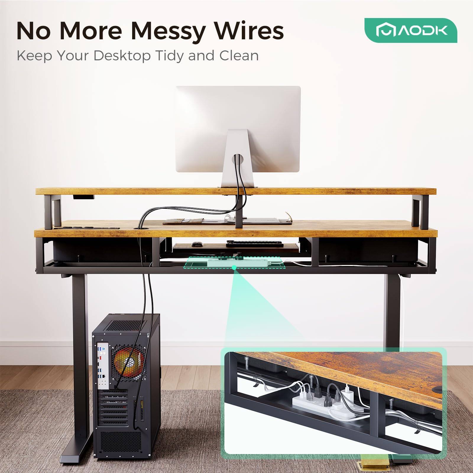 No More Messy Wires  
Keep Your Desktop Tidy and Clean  

AODK