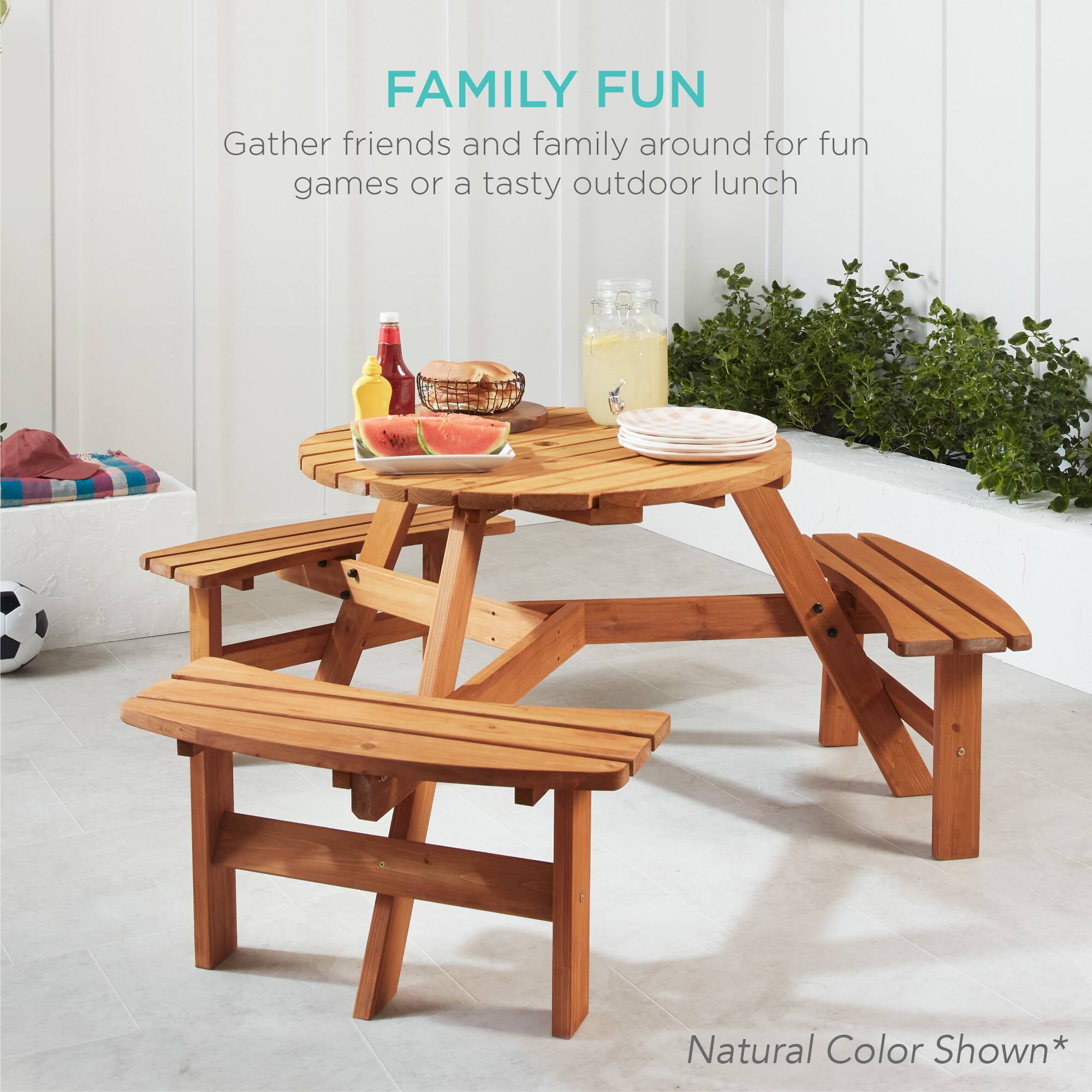 FAMILY FUN  
Gather friends and family around for fun games or a tasty outdoor lunch  

Natural Color Shown*